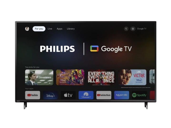 Der Philips 75-Zoll Class 4K Google TV im Apps-Menü.