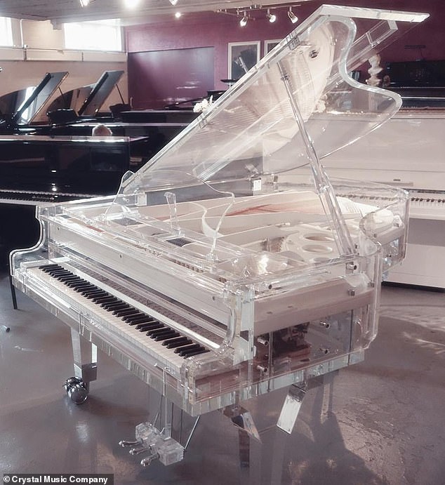 While authorities seized millions of dollars and gifts handed out by Low, they were unable to get Kerr's crystal piano (similar model pictured) as it was too large to remove from its room