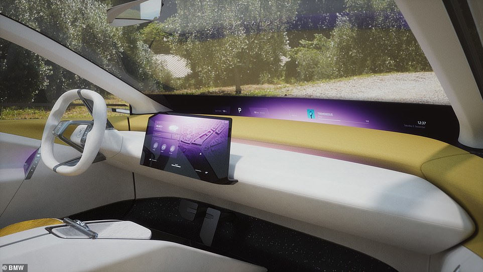 A key hi-tech innovation for drivers and passengers will be a super-widescreen IMAX-style head up display covering the entire width of the windscreen