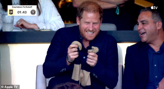 Prince Harry was seen on Sunday night attending an LAFC match against Inter Miami