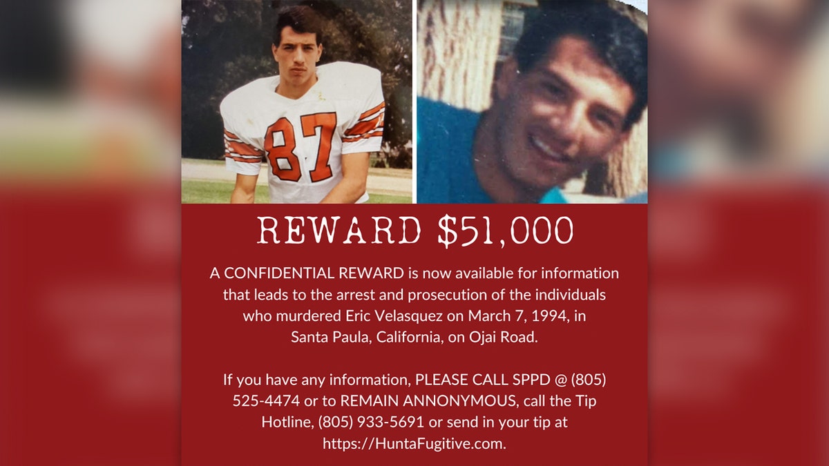 Ein Flyer bietet eine Belohnung von 51.000 US-Dollar für Informationen, die zur Aufklärung des Mordes an Eric Velasquez beitragen 
