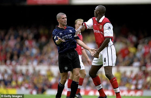 Keane (links) hatte während ihrer aktiven Zeit eine angespannte Beziehung zum ehemaligen Arsenal-Kapitän Patrick Vieira (rechts).