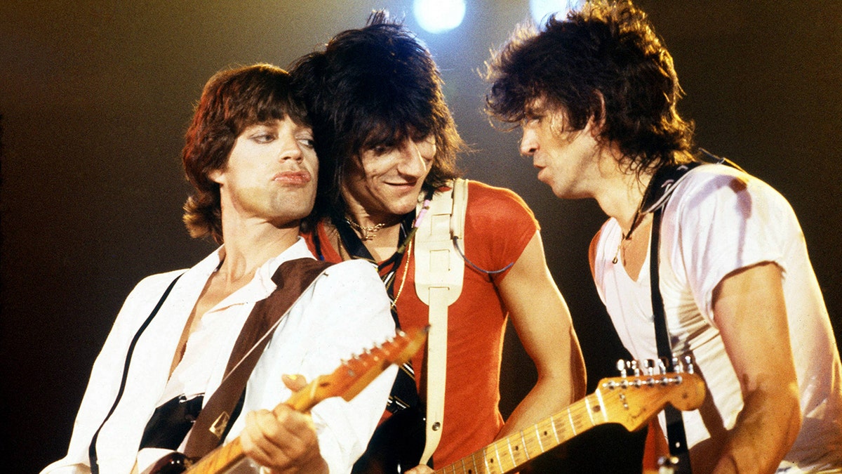 Die Rolling Stones bei einem gemeinsamen Auftritt um 1979