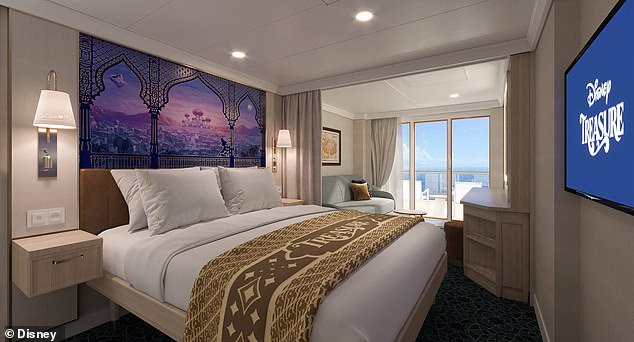 A statement says the ¿luxurious accommodations aboard the Disney Treasure will strike an inviting balance between modern design and nostalgic charm'