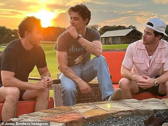 Riddle of the ring: Following the divorce rumors on Sunday, Joe enjoyed Labor Day weekend with his brothers, Kevin and Nick, and was pictured with his wedding ring on his finger