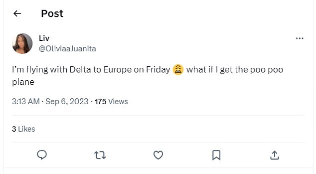 Die widerliche Erfahrung hat eine Welle von Social-Media-Nutzern dazu veranlasst, zu behaupten, sie würden Delta nicht mehr zum Fliegen nutzen, aus Angst, sie könnten sich unwissentlich im „Poo-Poo-Flugzeug“ befinden.