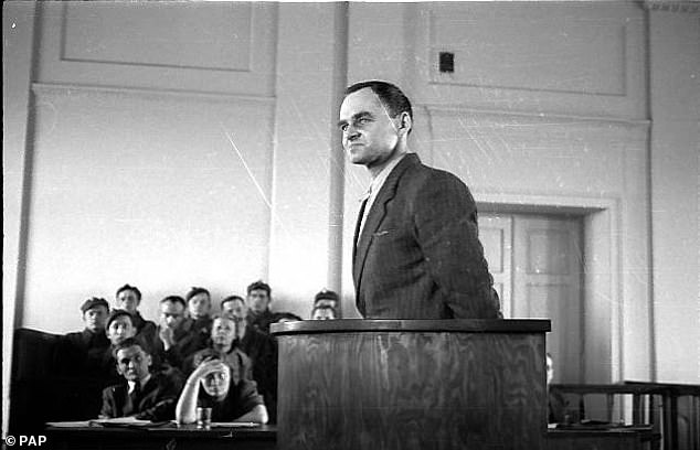Pilecki testifying during his trial after the war. He was found guilty of espionage by his country's communist rulers after the war