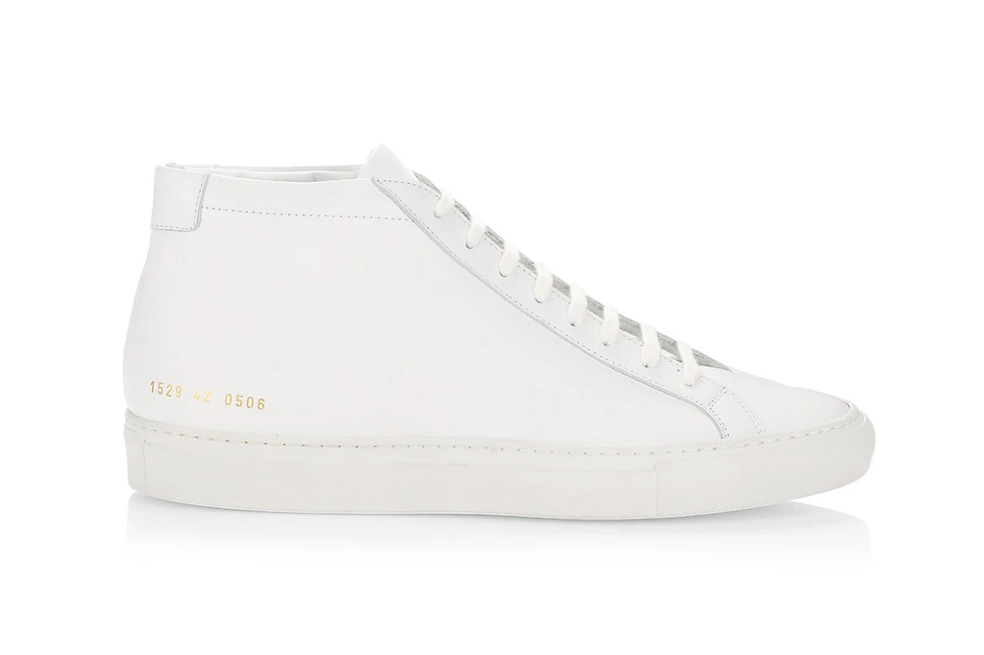 A white leather sneaker