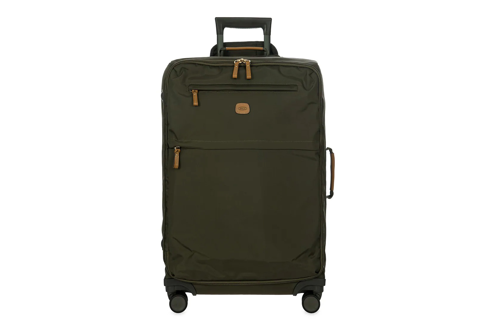 An army green suitcase