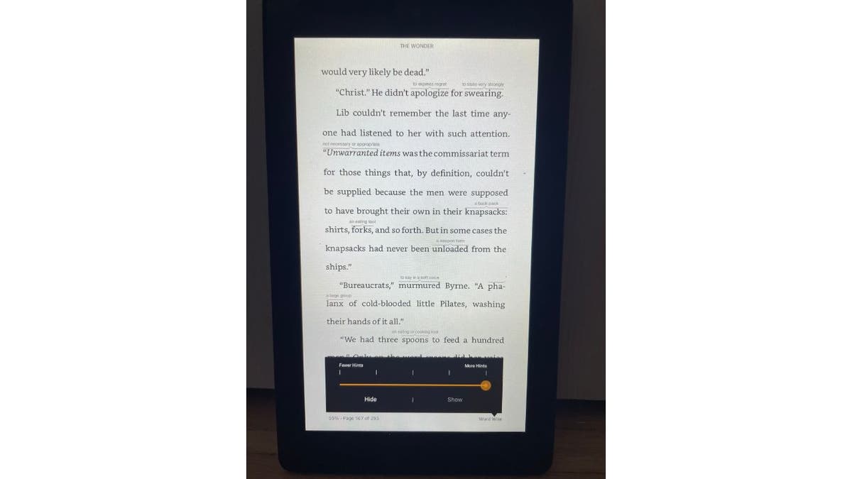 Bild eines Textes aus einem Buch auf einem Amazon Kindle
