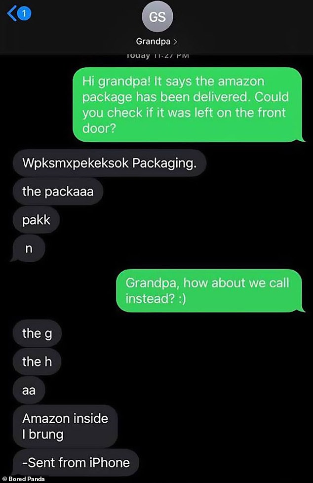 Um hilfreich zu sein, versuchte ein Großvater, sein Bestes zu geben, SMS zu schreiben, hat dabei aber möglicherweise noch mehr Verwirrung gestiftet