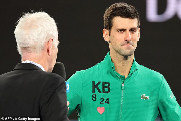 Djokovic wurde emotional, als er bei den Australian Open über seine Freundschaft mit Bryant sprach