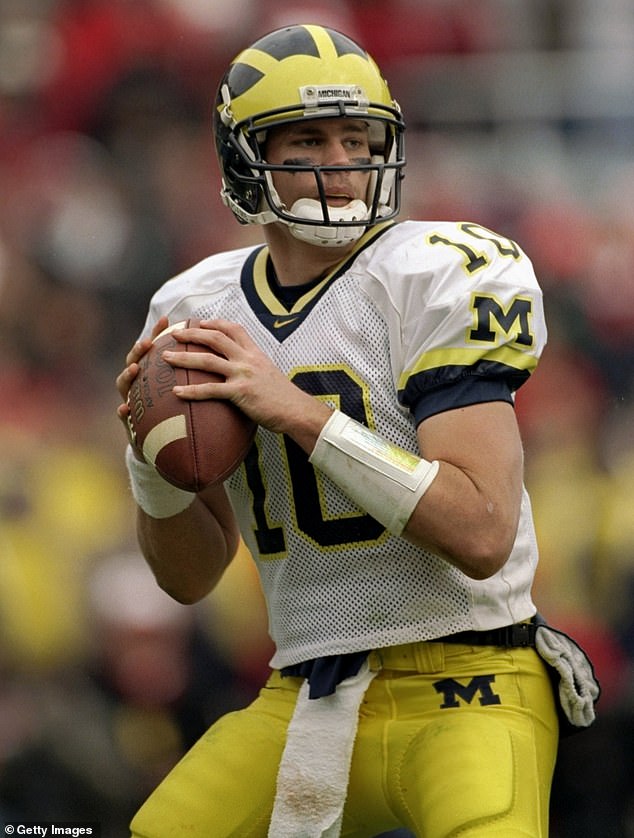 In college, Brady helped win the Michigan Wolverines the 1998 national championship