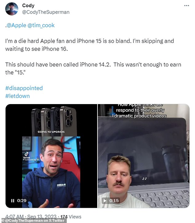Enttäuschte Fans sagen, das neue iPhone 15 sei identisch mit seinem Vorgänger, dem iPhone 14