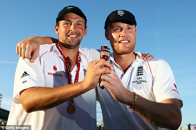 Steve Harmison, left, admitted he had been left in tears after seeing Flintoff for the first time since his accident and was left was a 'lump in his throat' when he joined up with England
