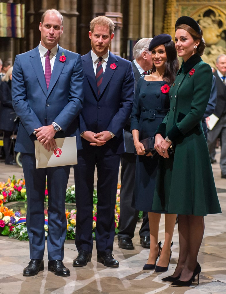 Meghan Markle und Prinz Harry mit Prinz William und Kate Middleton. 