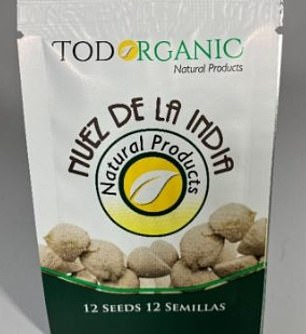 Nuez de la India-Samen der Marke Todorganic Natural Products wurden ebenfalls in den Warnhinweis der Food and Drug Administration aufgenommen