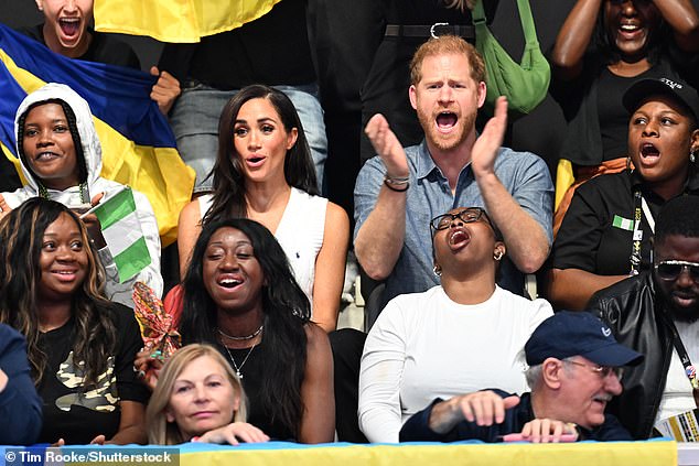 Earlier on in the day, the Duke and Duchess attended the volleyball match at the Invictus Games