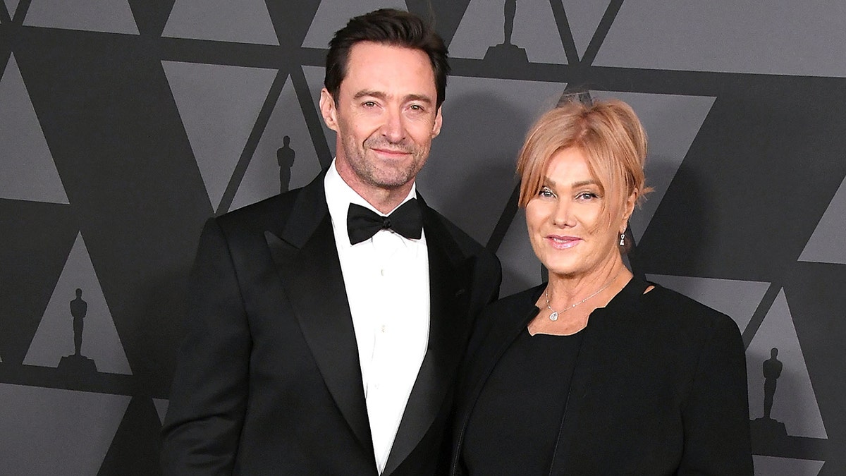 Hugh Jackman and his wife in 2017