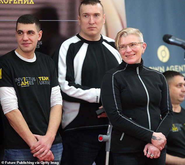 Frau Paievska, ein Mitglied des ukrainischen Teams für die Invictus Games (hier bei einer Trainingsveranstaltung abgebildet), erhielt eine Woche nach ihrer Freilassung durch ihre Entführer einen Anruf vom Herzog von Sussex