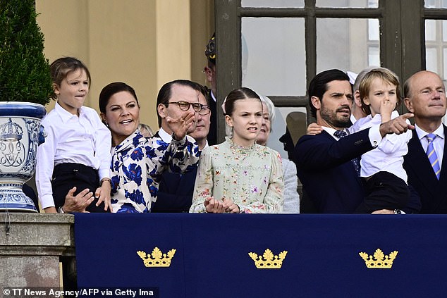 The Swedish royal family put on an elegant display at the third day of King Gustaf's Golden Jubilee celebration in Stockholm today.