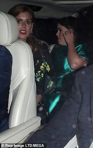 Beatrice and Eugenie were seen sharing a car during their night out
