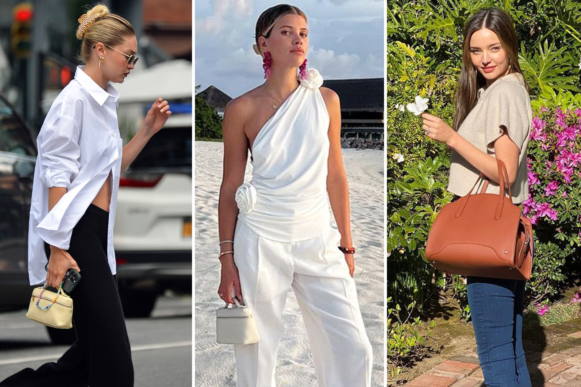 Gigi Hadid, Sofia Richie und Miranda Kerr tragen Handtaschen von Loro Piana