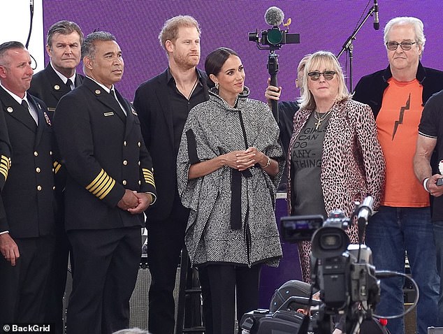 Prince Harry and Meghan Markle made a surprise appearance at Kevin Costner 's 'One805 Live!' event, held at his $26 million polo field, a charity event held to raise money for local first responders