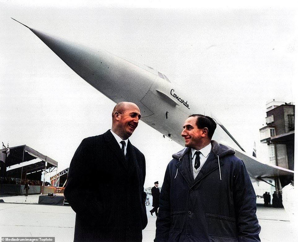 Die beiden Prototyp-Testpiloten in Toulouse – Herr Andre Turcat (links) und Brian Trubshaw