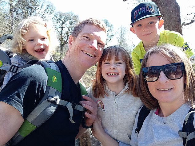 Ms Miller moved to Perth with her family seven weeks ago. She's seen with her husband Andrew and their three children, Isabelle, 7, Tom, 6 and Emma, 3