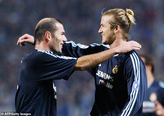 Zidane und Beckham im Jahr 2003 während ihrer Spielzeit bei Real Madrid