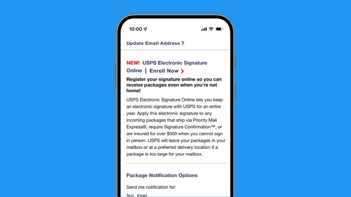 USPS Electronic Signature Online am Telefon per E-Mail