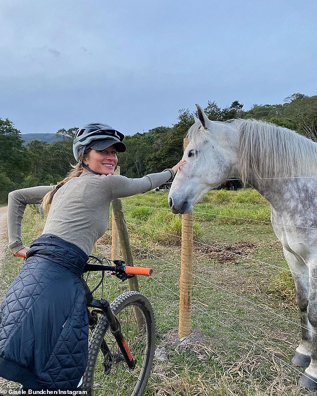Bündchen said: 'Now she's already trying to get other horses. She's already like, "Mom. They told me I have to have a new horse to jump higher." I'm like, "You're 10, calm down." Her horse jumps like a meter 20. "You're going to be fine." I think it's fine where you're jumping right now.¿ But she's so courageous'