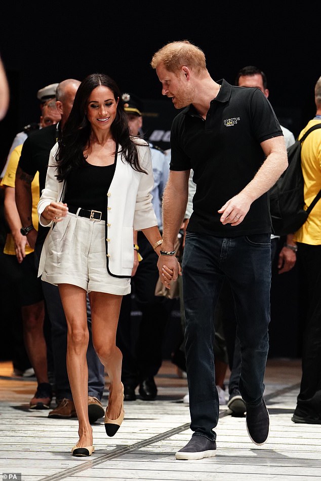 The Duke and Duchess of Sussex arrive at the Merkur Spiel-Arena in Dusseldorf this morning
