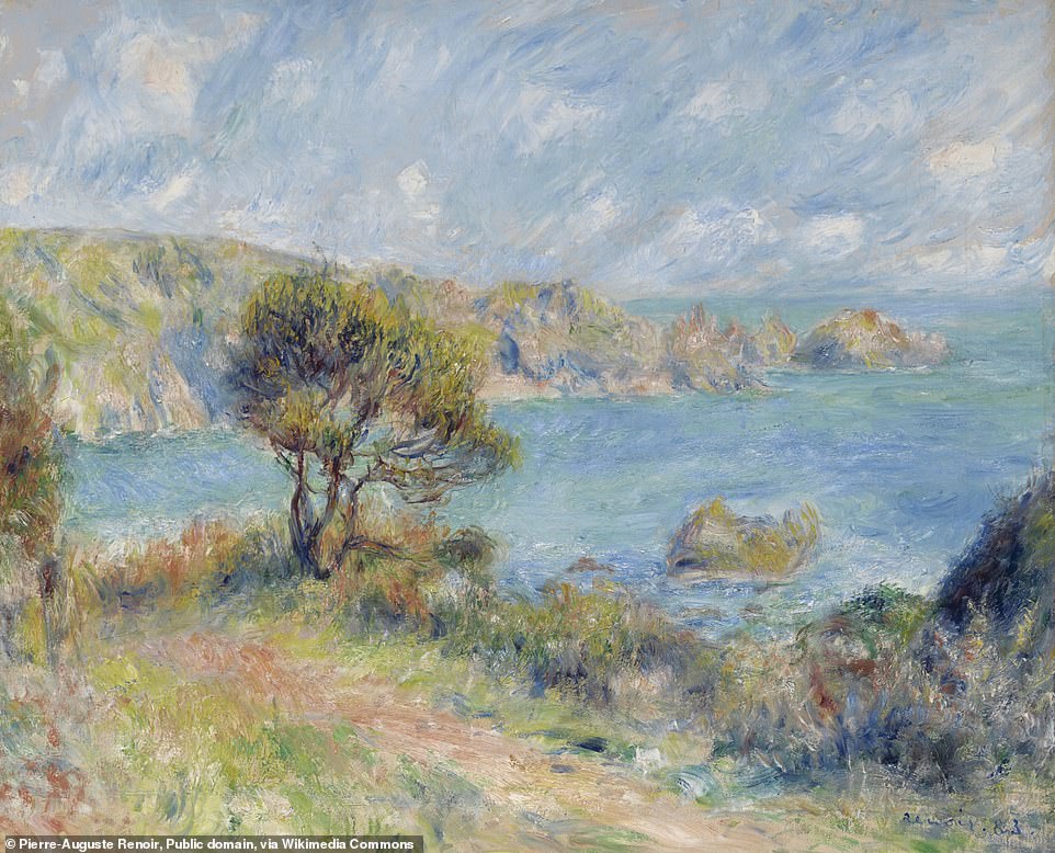 Visitors can take a self-guided Renoir Walk of Guernsey, retracing the footsteps of French Impressionist artist Pierre-August Renoir, who visited the island in the 19th century. Above is his 1883 piece 'View At Guernsey'