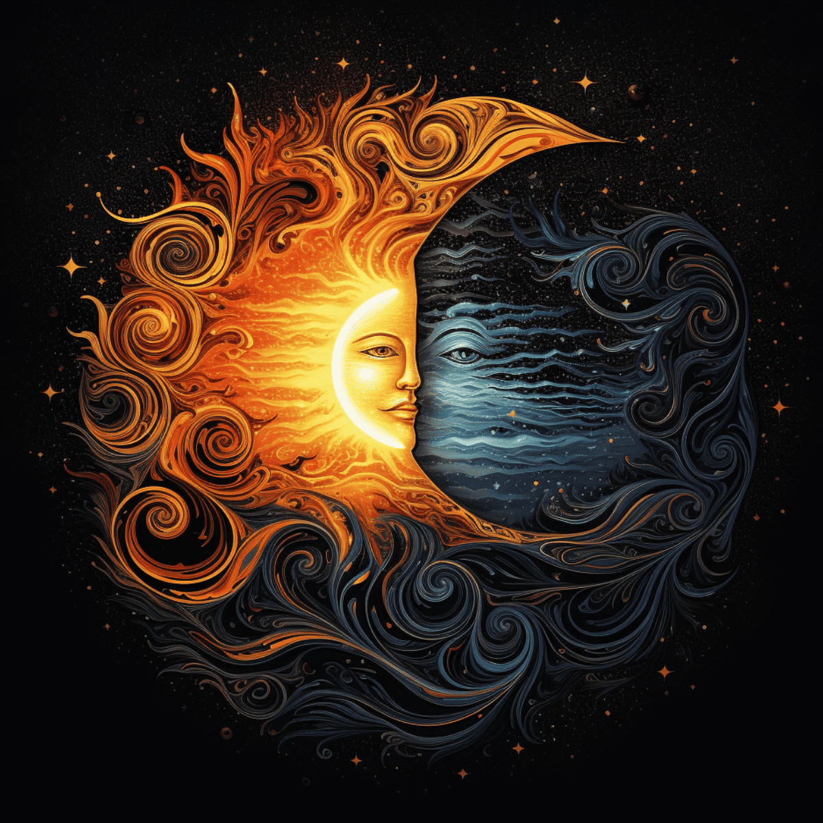 image symbolizing sun trine moon synastry.