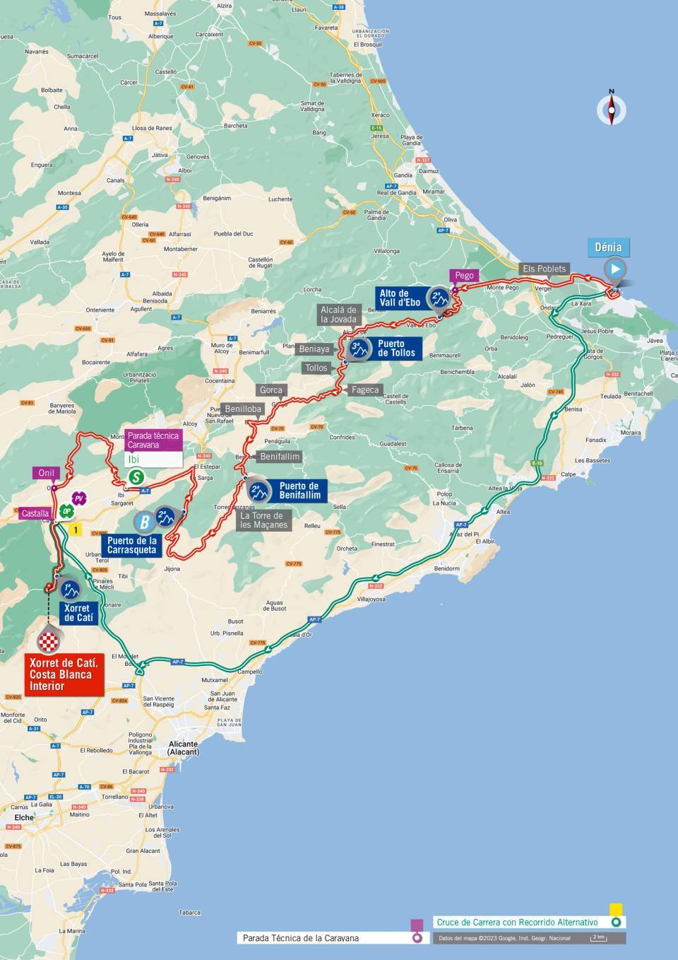 Route der 8. Etappe der Vuelta a España 2023