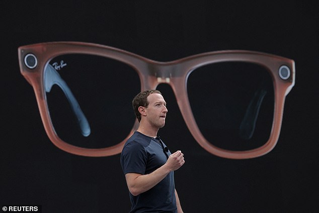 Mark Zuckerberg, der CEO von Meta, bespricht die Partnerschaft mit Ray-Ban während der Meta Connect-Veranstaltung am Hauptsitz des Unternehmens in Menlo Park