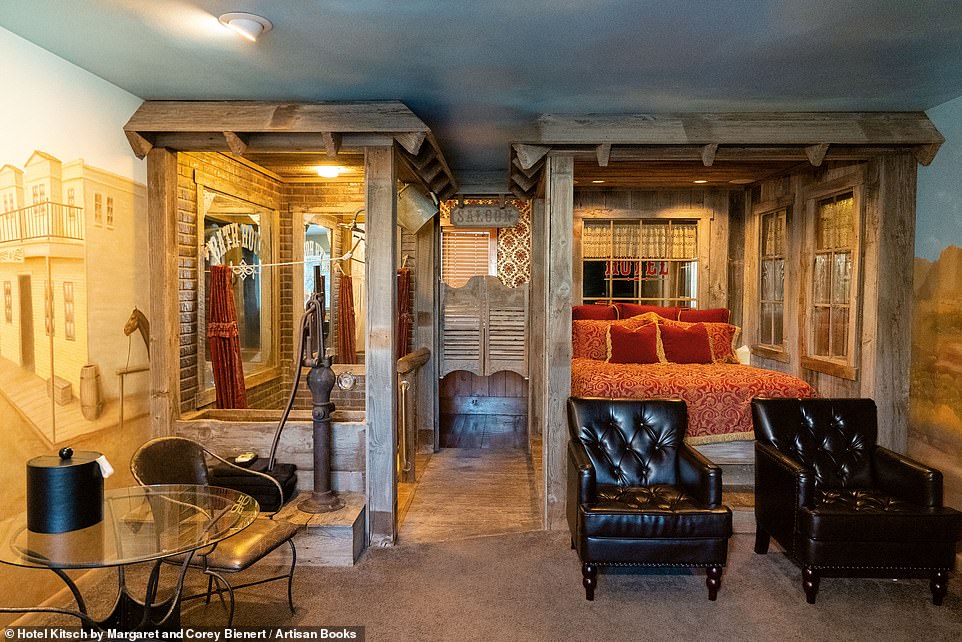 BLACK SWAN INN, POCATELLO, IDAHO: This suite at the Black Swan Inn is inspired by the Wild West, with its 'swinging saloon doors and sunken tub' plus 'a clever watering can showerhead', the authors write