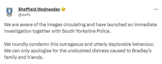 Der Tweet von Sheffield Wednesday über den Vorfall war vage und enthielt nicht einmal Lowerys vollständigen Namen