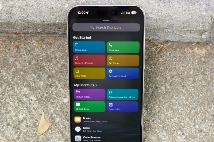 Shortcuts options for the iPhone 15 Pro Max's Action button.