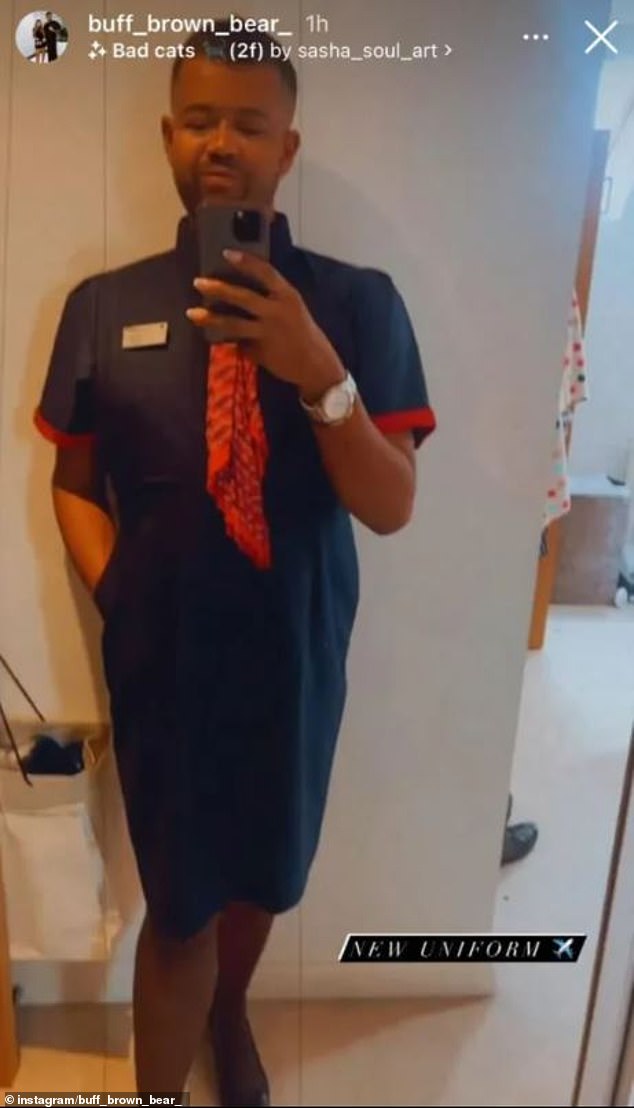 Bradley Gibbons, who is non-binary, posted a picture at work in the new dress