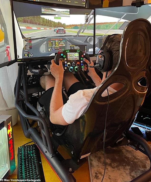 Verstappen spends much of his time off-track honing his skills on his racing simulators