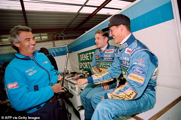 Verstappen's father Jos (centre) also drove in F1 and was Michael Schumacher's (right) team-mate in 1994