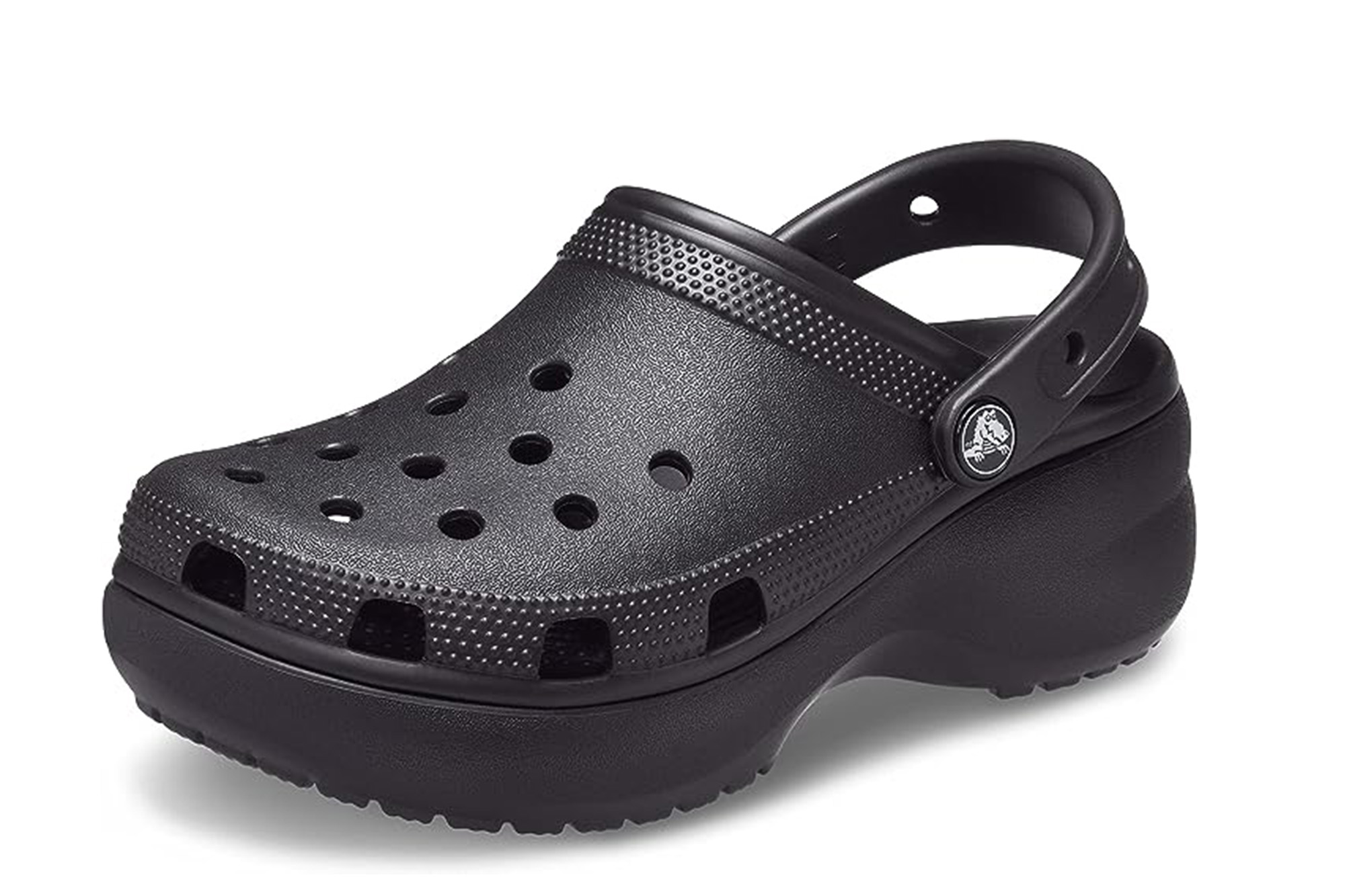 Ein schwarzes Paar Crocs