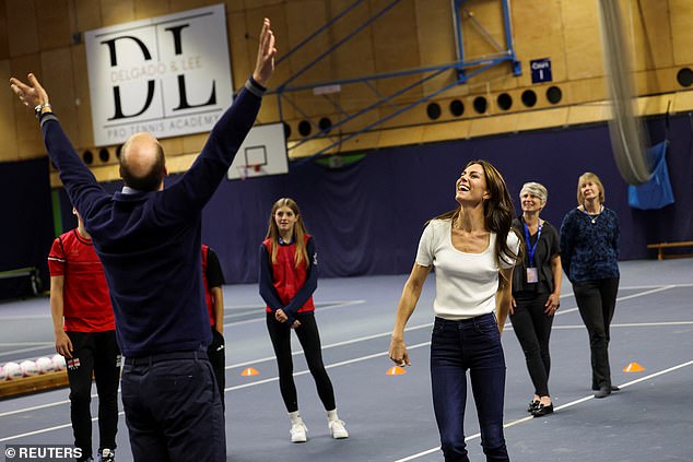 Prince William did his best to distract his wife during the exercise - and it appears his attempts were successful