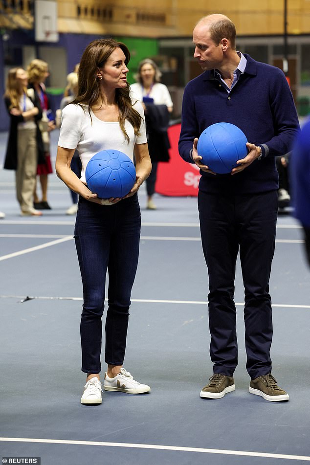Competitive couple! Kate and William didn't go head-to-head in goalball but they each wanted to score more than the other