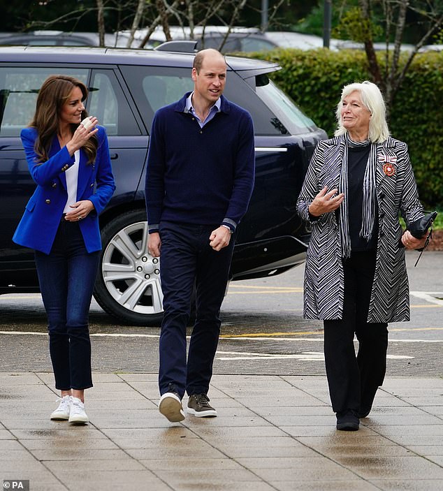 Upon arrival Kate and William were greeted by an official who was due to show them around the sports centre