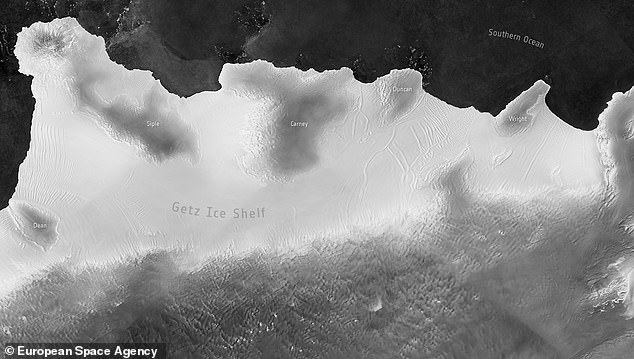 Das Getz-Schelfeis, wo die schlimmste Eisschmelze stattfand, hat im Laufe von 25 Jahren 1,9 Billionen Tonnen Wasser in den Südozean gespült