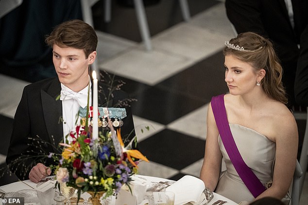 Graf Felix (l.) und Prinzessin Elisabeth von Belgien gestern Abend beim Galadinner in Kopenhagen